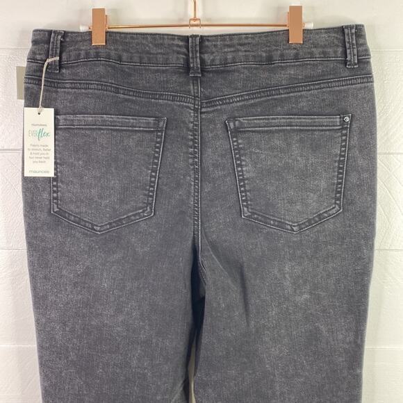 MAURICES Black Mineral Washed High Rise Everflex Skinny Jeans Size 14 Short - Picture 3 of 11